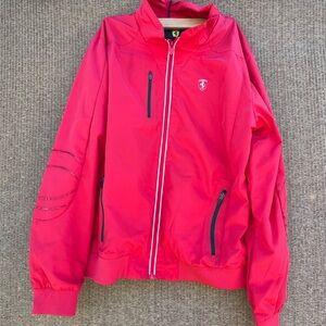 Vintage-style Ferrari F1 racing bomber jacket